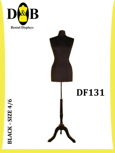 B-Dress Form, Black, Size 4/6, Female DF131