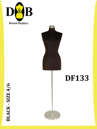 B-Dress Form, Black, Size 4/6, Female DF133
