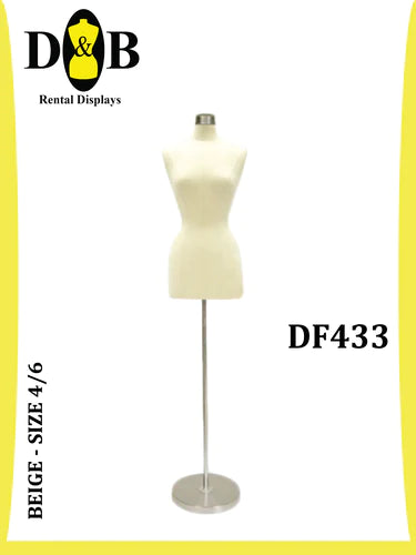 B-Dress Form, Beige, Size 4/6, Female DF433