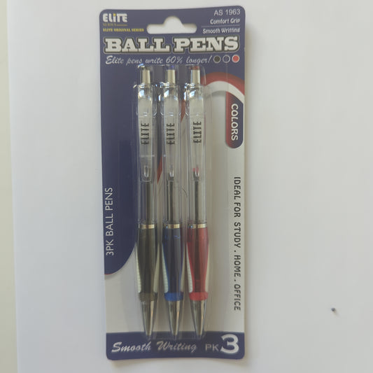Ball pens colors 3 PK