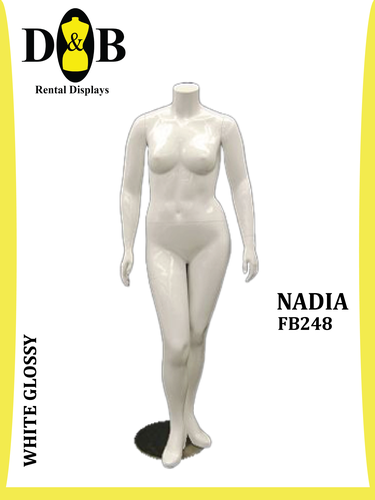 Full Body Plus Size (Headless) Glossy White Female NADIA FB248