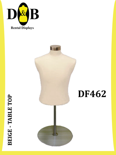 B-Dress Form Table Top Beige Male DF462