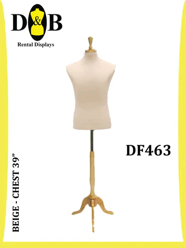 B-Dress Form, Beige, Size 39" Male DF463