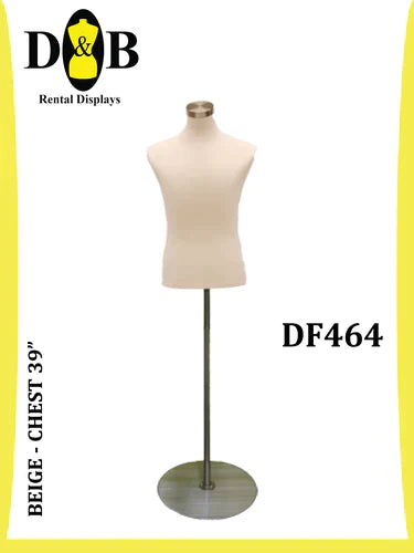 B-Dress Form, Beige, Size 39" Male, DF464