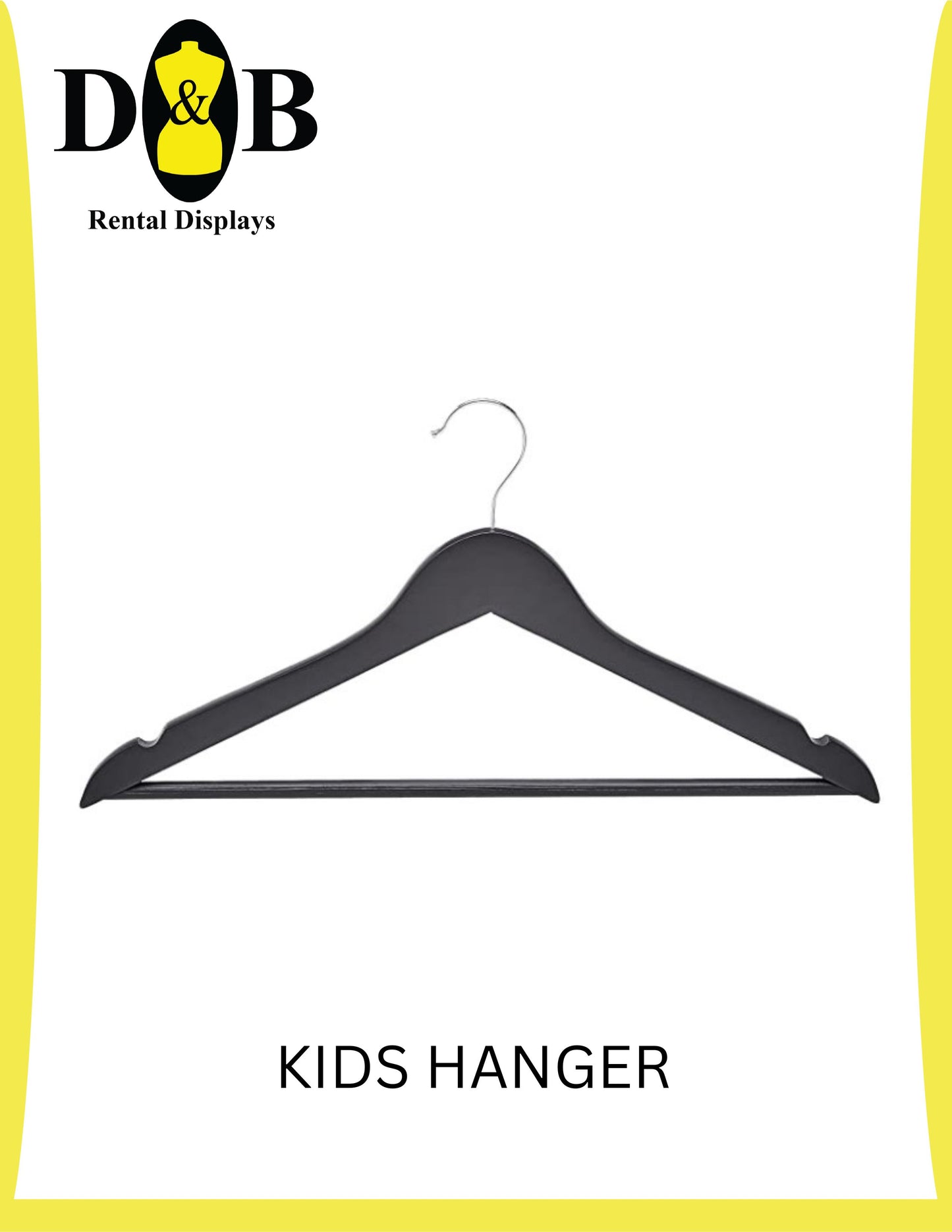 Kids Black Wood Hangers with Clips