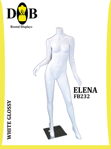 Headless Full Body White Glossy Female   ELENA FB232