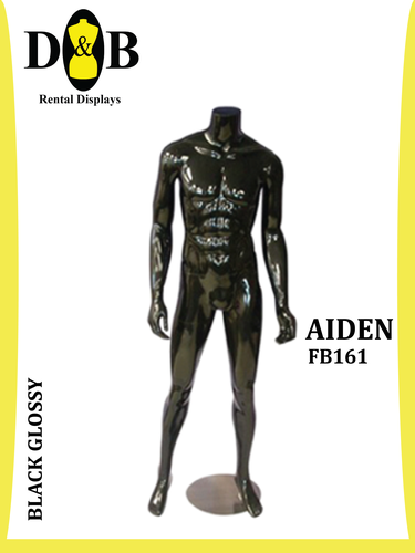 Headless Full Body  Black Glossy, Male AIDEN FB161